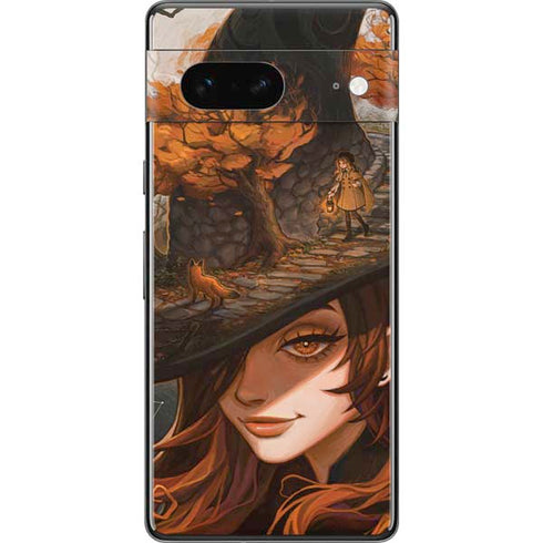 Halloween Pumpkin Witch with Fox by Ivy Dolamore Pixel Skins